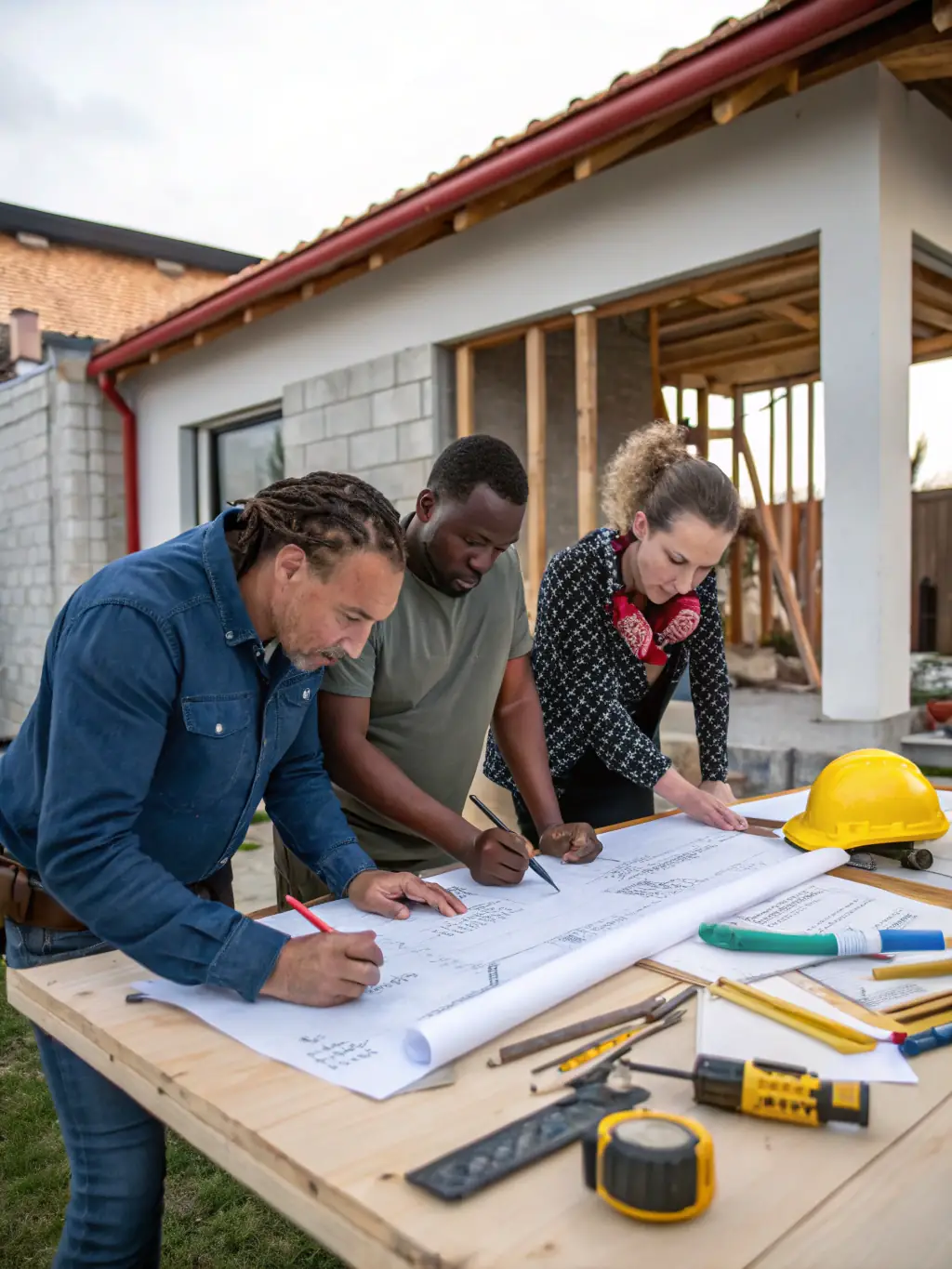 A group of SMOF members collaborating on a project in a workshop, showcasing the collaborative environment.