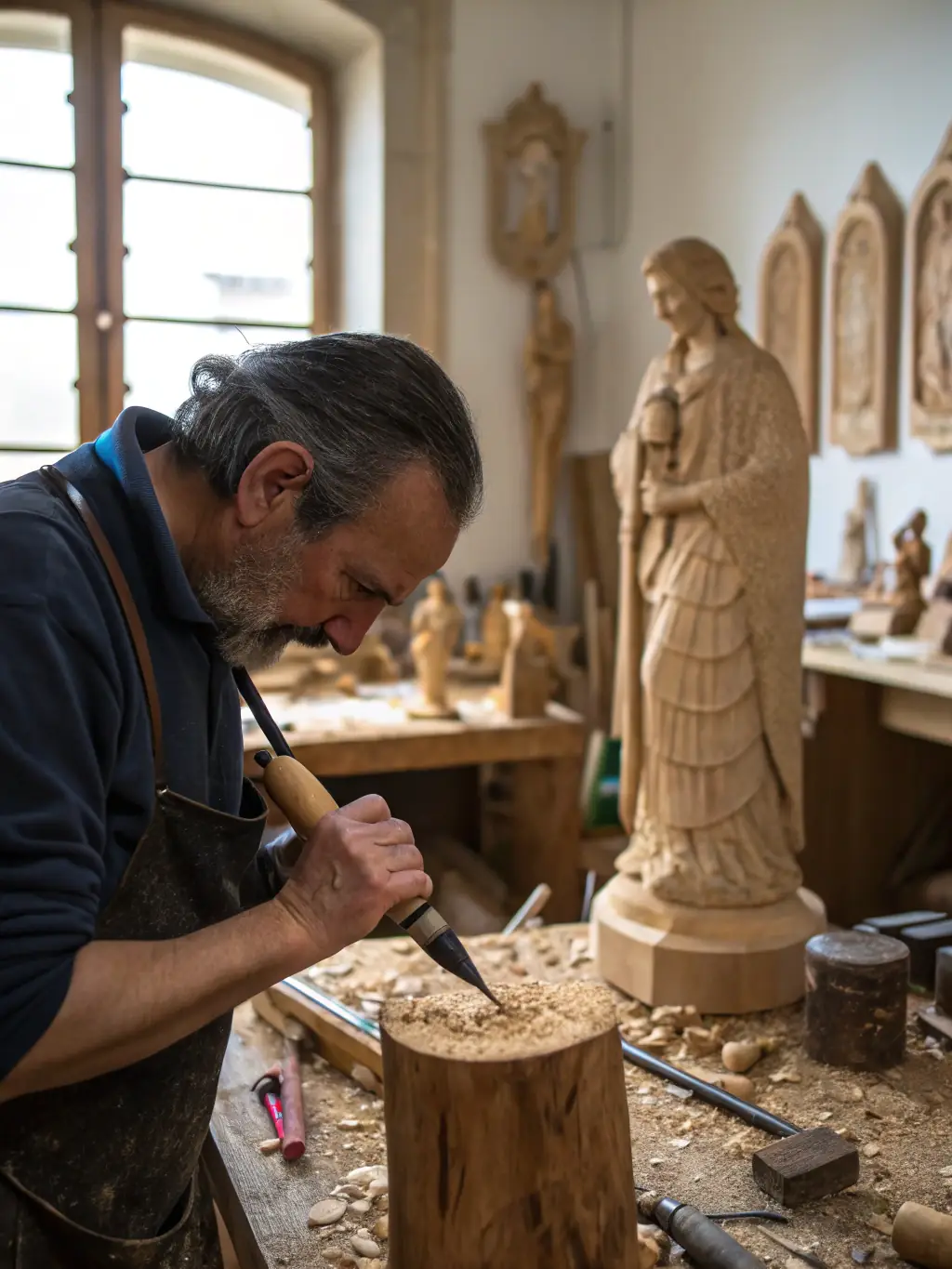A photograph of artisans working diligently on their crafts during a SMOF workshop, showcasing the hands-on learning experience.