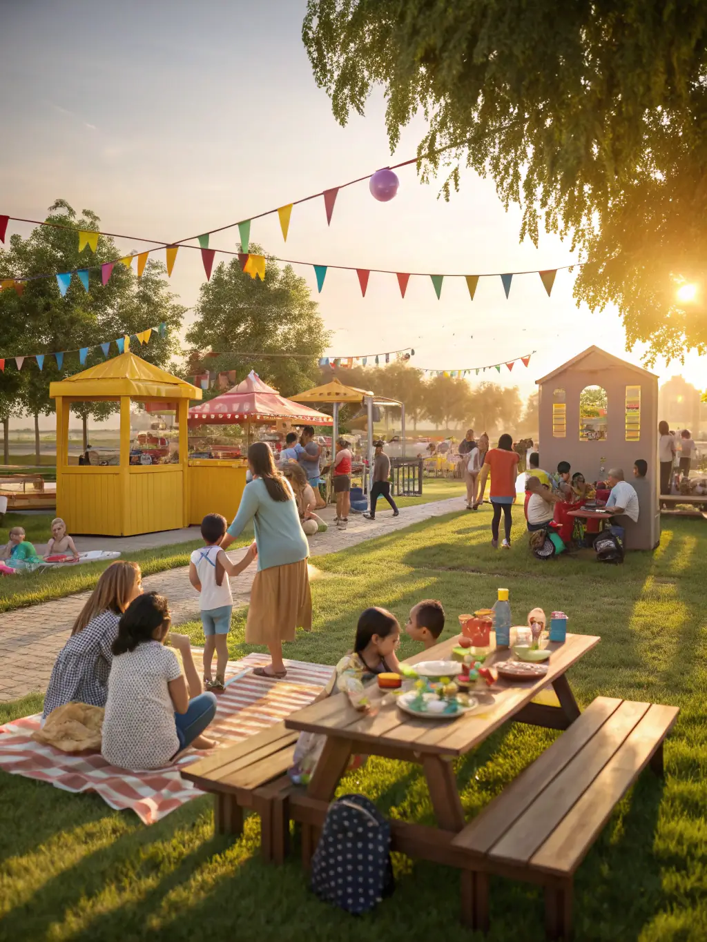 A picture of a community gathering organized by RHML, showing members and their families enjoying a social event together.